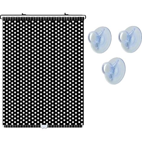 Stores enrouleurs, Installation par ventouse, Protection solaire, Noir 58cm x 125cm (1/2)