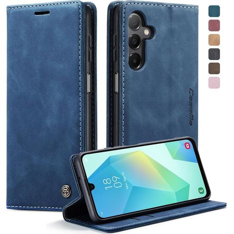 Handyhülle A16 5G Leder Klapphülle Magnet für Galaxy A16 Blau (1/5)