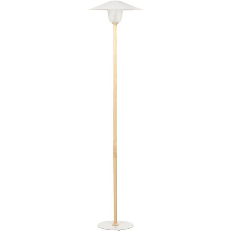 Lampadaire en Bois à Abat-Jour Conique Blanc Moderne pour Salon Etude Moppy (1/5)