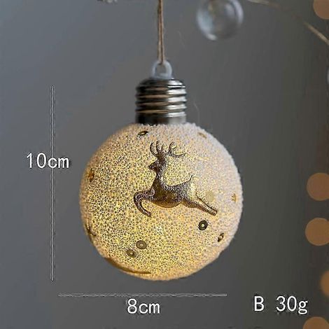 Boule de Noël suspendue, boule de Noël lumineuse, décoration boule de Noël, boule lumineuse boule de Noël, éclairage boule de Noël, décorations de Noël type B (1/5)