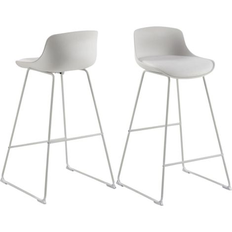 Tabourets de bar en métal et simili (lot de 2) - LILIAN (1/5)