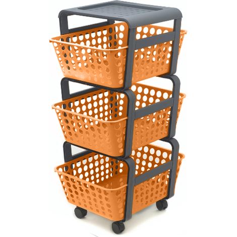 Ecoplast Modula Carrello Portaoggetti (29x41,5x75cm) - Mandarino - (1/5)