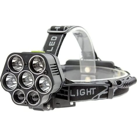 Lampe frontale super lumineuse, lampe frontale puissante 3000 lm étanche rechargeable par USB 18650 torche frontale camping pêche lanterne pour camping en plein air pêche randonnée