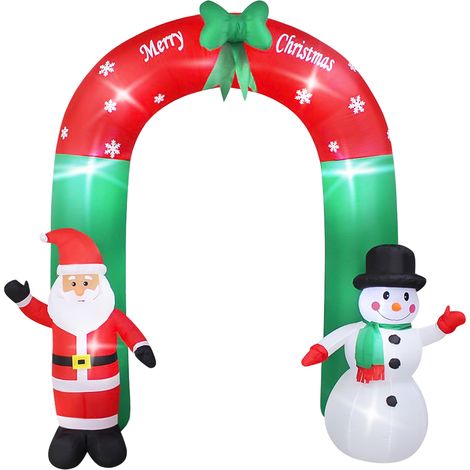 Aufblasbarer Weihnachtsbogen mit integrierten LED-Lichtern, ED für Weihnachtsdekoration im Freien, Rot (1/5)
