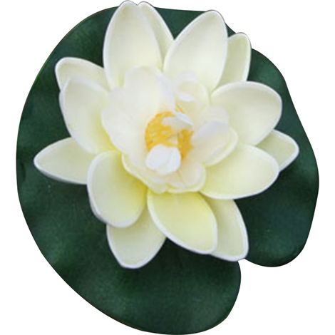 Flores de loto artificiales flotantes de 10 cm, estanques, fuentes, hojas de loto de espuma, nenúfares artificiales, decoración para piscinas y estanques. (1/5)