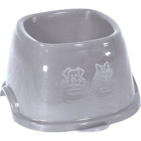 Ecuelle haute carrée 700 ml, gris en plastique, pour chien - zolux (1/3)