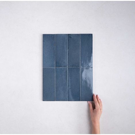 Carrelage Effet Zellige Bleu Foncé RICE Blu 7,5x20cm (1/4)