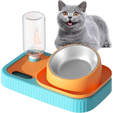 Gamele pour Chat et Chien - Inclinable à 15° Bol​Bol Anti-Vomissions pour Animaux de Compagnie réduit Les de Suralimentation 3-en-1 à Stockage d'eau (1/5)