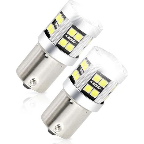 2Pcs 1156 Ba15s P21w Led Ampoule 5W 12V-24V, Super Brillant Blanc 7500K Ampoules Voiture, Lampe Led Feu de Recul, étanche Lampe pour RV, Feux De Recul, Bateau Camion Camping Car Feux de Jours (1/5)