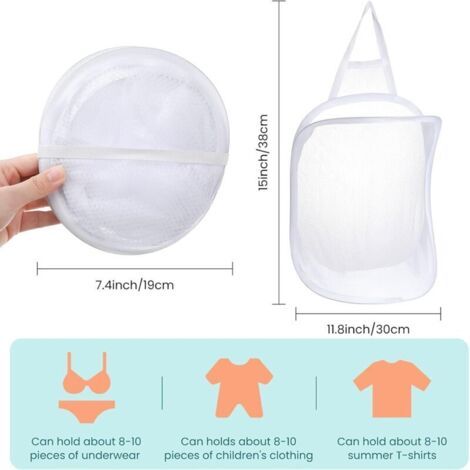 3 Pièces Panier à Linge Suspendu Sac à Linge pour Suspendre Panier en Maille Pliable Panier en Tissu Sale avec Poignée de Transport Paniers en Filet de Porte pour Magasin de Tissu, Jouet