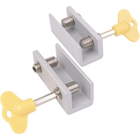 Serrures de fenêtre coulissantes réglables, serrure de sécurité du cadre de porte en alliage d'aluminium avec clés et joints de protection pour la sécurité des animaux domestiques (1/5)