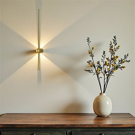 Applique murale dorée – barre verticale minimaliste SALEM (1/3)