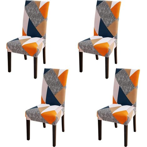Stuhlhussen 4er Set, Stretch Stuhlbezüge abnehmbar & waschbar für Esszimmerstühle (1/5)