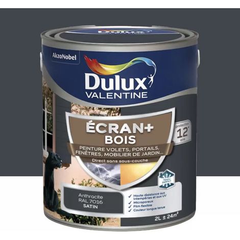 Peinture DULUX VALENTINE Ecran+ Bois Anthracite 2 L (1/4)