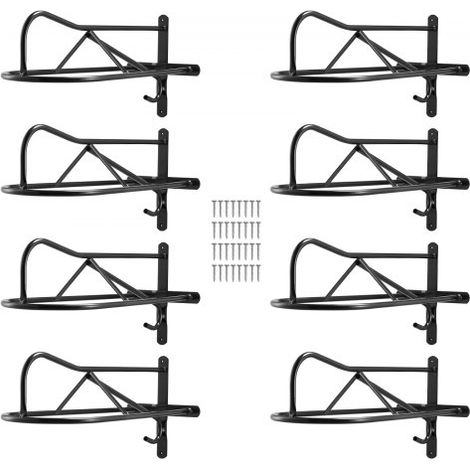 8 PCS Soporte de Pared para Sillín de Caballo 580x223x270mm, Soporte para Sillín de Caballo con Barra de Almohadilla, Soporte Portátil para Sillín Inglés y Occidental para Jardín Ecuestre, Negro (1/5)