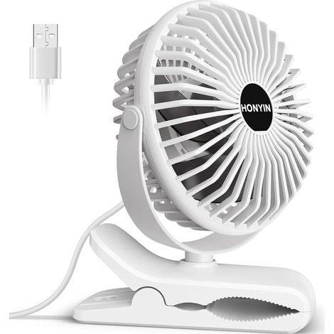 Mini Ventilateur à Pince, Rotation°720 Ventilateur de Table avec Clip, Petit ventilateur USB, air puissant et fonctionnement silencieux, pour Maison Table Bureau, Alimenté par USB (1/5)