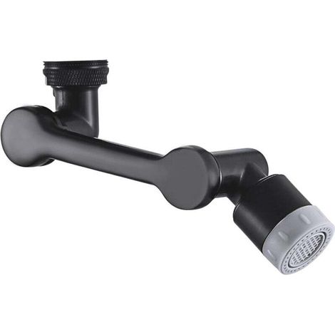 Upgraded Bathroom Sink Faucet Aerator, Universal Swivel Head, 1080 Degree Rotatable Robotic Arm for Adults and Kids (Black) MUMU (1/4)