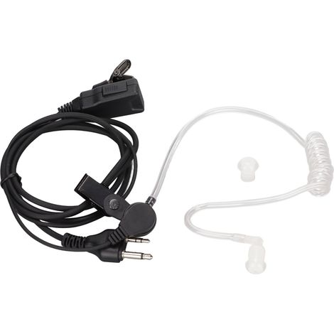 Écouteur Acoustique Tube de Remplacement 2 Broches avec PTT pour ICOM ICF4TR ICF10 ICF20 Noir Blanc (1/5)