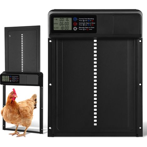 Wolketon Porte automatique solaire pour poulailler avec minuterie, télécommande et ouverture électrique (1/5)