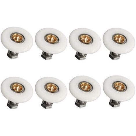 8x Roulette Porte Douche 19mm Rouleau Rempalcement Porte Douche pour Salle de Bain (1/4)