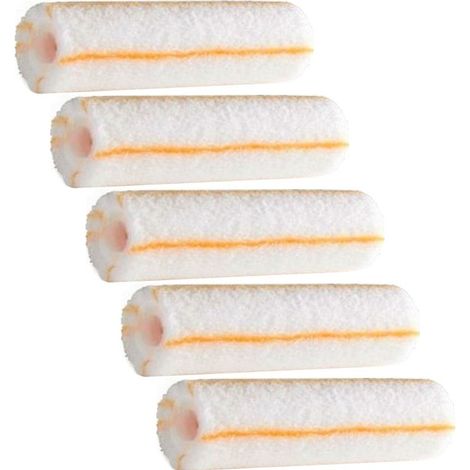 RAYÉ JAUNE mini rouleau ROTA 1er prix L.100 mm pour sous couche et colle Poils: 12 mm (x5)