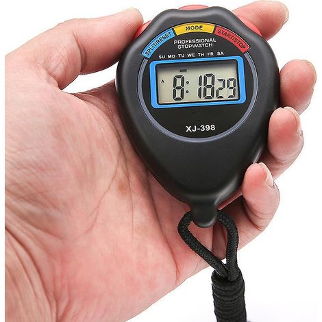 Wasserdichte, multifunktionale elektronische Sportstoppuhr mit großem Display, ideal für Sporttrainer, Fitnesstrainer und Schiedsrichter. (1/4)