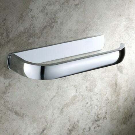 Moderner Toilettenpapierhalter, Wandmontierter Badezimmer-Papierhalter, Messing, Chrom-Finish (Weiß, Messing)