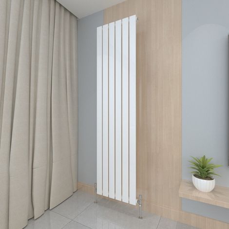 T&K Vertical White Single Radiator Flat Panel Designer 1800x408mm Modern Central Heating Rads (1/5)