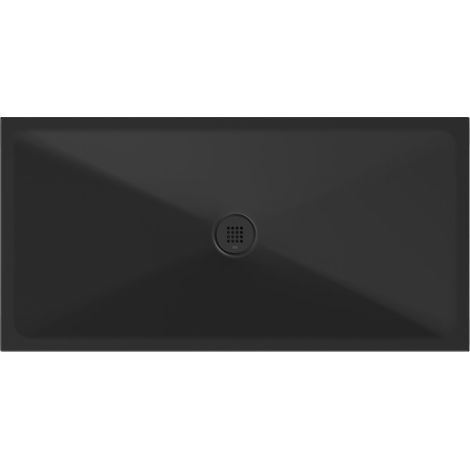 Receveur de douche rectangulaire en céramique 140x70x2cm, noir mat