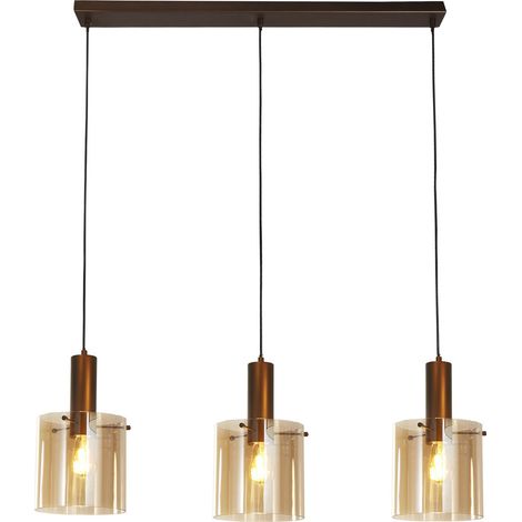 Searchlight Sweden Suspension à 3 lampes, verre moka et ambré, 3 douilles E27 (1/5)