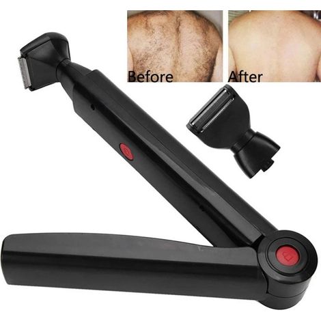 Rasoir électrique pour le dos, tondeuse rechargeable USB, outil d'épilation corporelle pliable double face, rasoir pour barbe et dos (1/5)
