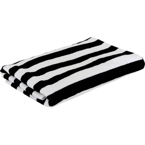 Lenzuolo da bagno the palm resort 90x180cm in cotone bianco e nero - Atmosphera créateur d'intérieur