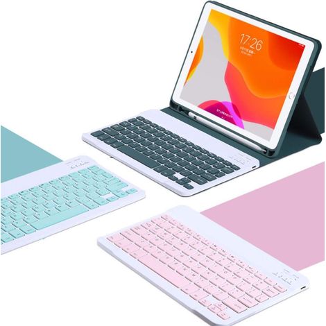 Étui clavier pour iPad Air 4 avec souris, clavier fin détachable rétroéclairé, étui à rabat intelligent avec clavier pour femmes (1/5)