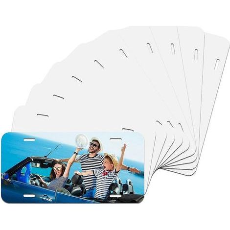 Packung mit 10 unbedruckten Nummernschildern für Sublimationsdruck, 0,65 mm dick (1/5)
