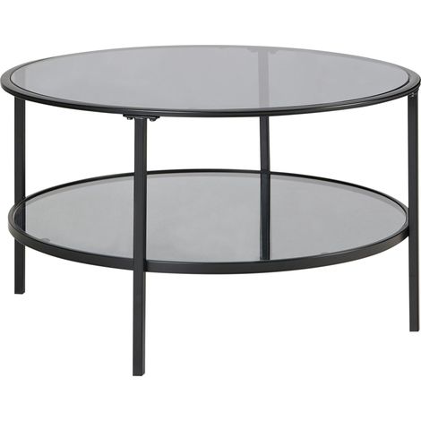Couchtisch TELLAKA Sicherheitsglas Schwarz