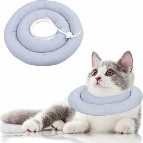 1pc Gray Blue Dog Cat Recovery Collar Anti-Licking Dog Collar Anti-Scratch Cat Collar, Adjustable, Washable, Suitable for Cats and Small Dogs Pet Accessories(L) (1/3)