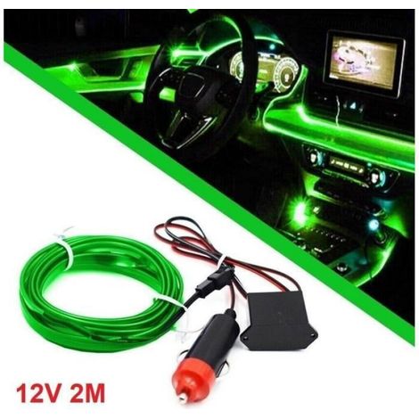 Bande Lumineuse LED - 2 M - Vert - 12 V - Intérieur Voiture - 1 Pièce (1/4)