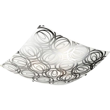 Plafonnier Candellux SILK carré verre noir/chrome E27 (1/2)
