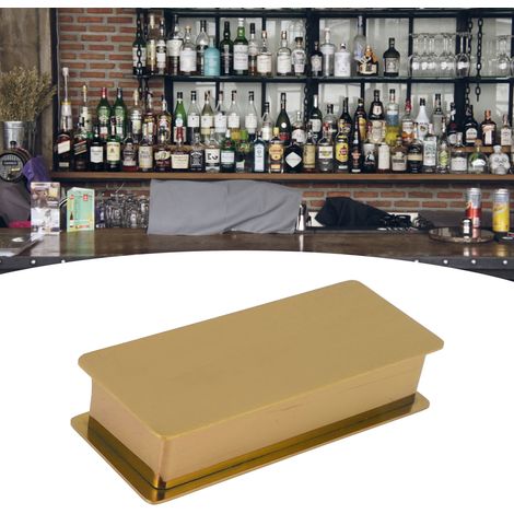 Rechteckiger Zahnstocherhalter aus Edelstahl ohne Löcher, goldfarben. (1/5)
