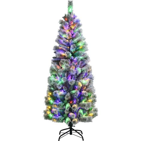 6FT Illuminated Artificial Christmas Tree W/ LED Lights Auto Open 9 Flash Mode (1/5)