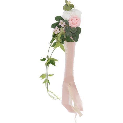 Décoration florale artificielle réaliste et réaliste pour le dossier de chaise de mariage : rose élégante à plusieurs couches, référence 17049 (1/5)