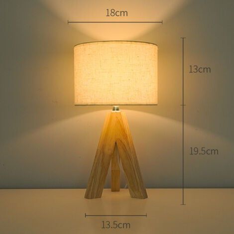 Lampe de chevet médiévale, petite lampe de table trépied avec abat-jour en lin, convient aux chambres d'enfants, salons, chambres, tables basses, certifiée UL, 14,2 pouces, interrupteur marche/arrêt (1/3)