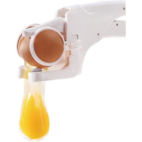 (B) Casse-œufs sans séparation, ustensile de cuisine pratique, jaune d'œuf, blanc d'œuf (1/4)
