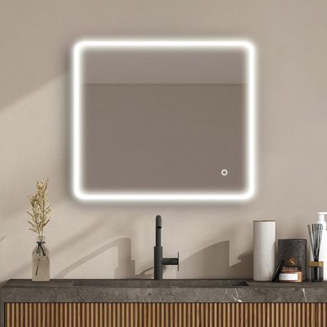 Rechteckiger LED-Spiegel L60/80/90/120cm mit Hintergrundbeleuchtung MIRALUX (1/5)