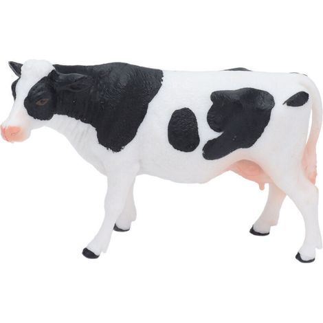 Figurine Vache Simmental Réaliste en Plastique Noir et Blanc pour Décoration Bureau ou Cadeau d'Anniversaire (1/5)