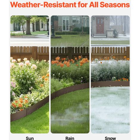 Bordure de Jardin en Acier - Lot de 5 Bordures Paysagères en (1/5)