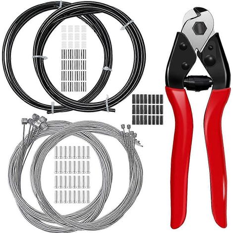 Fahrradkabelschneider, Fahrradbremskabel- und Hüllenset – Schwarz, Rot und Silber