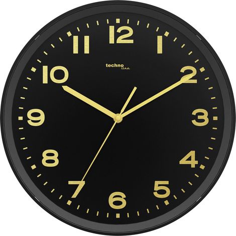 Techno Line WT 8500-1 gold Funk Wanduhr 30 cm x 4.1 cm Schwarz (1/2)