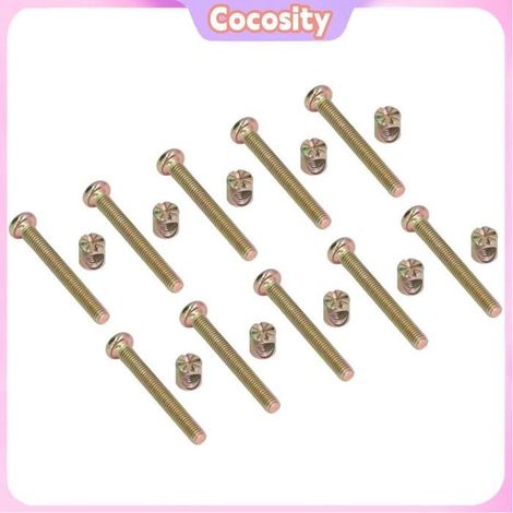 Cocosity matériel de vis de berceau (M650mm)10 Ensembles Kit De Vis De Berceau De Lit De Bébé M6 Galvanisé En auto suspension (1/5)