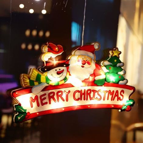 Lanterne de Noël - - Décoration de fenêtre - Lumière LED - Ventouse - Intérieur (1/4)